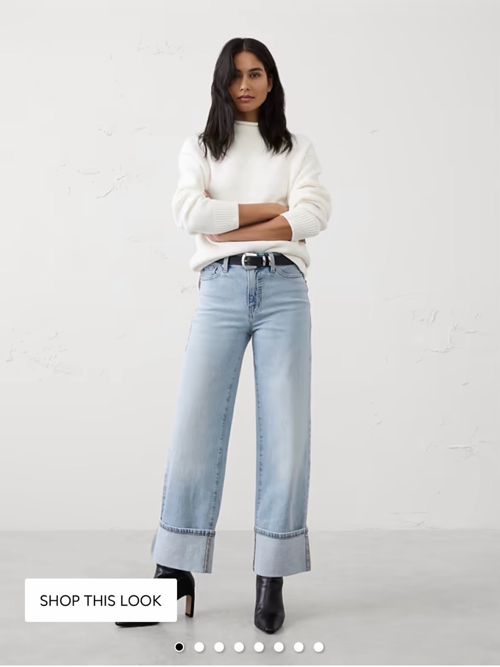 Banana Republic Light Blue High-Rise Wide-Leg Jeans